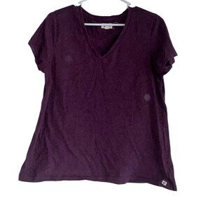 Pact Purple V Neck Tshirt Womens Size Large Organic Cotton